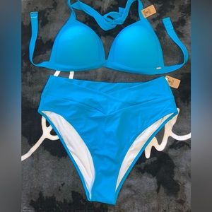 VC Pink Bikini Blue Top & Bottom XXL NWT